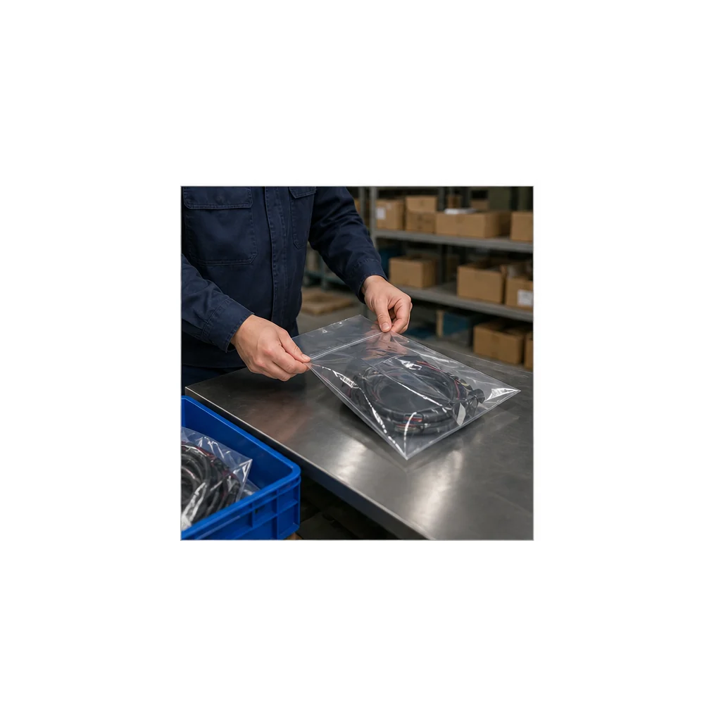 Clear Polypropylene Bags packing application