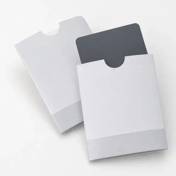 Close-up detail of custom printed hotel key card sleeves
