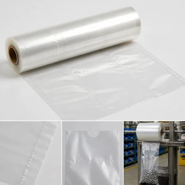custom-size-pre-opened-bags-on-a-roll-gallery-detail Close-up detail of custom-size pre-opened bags on a roll