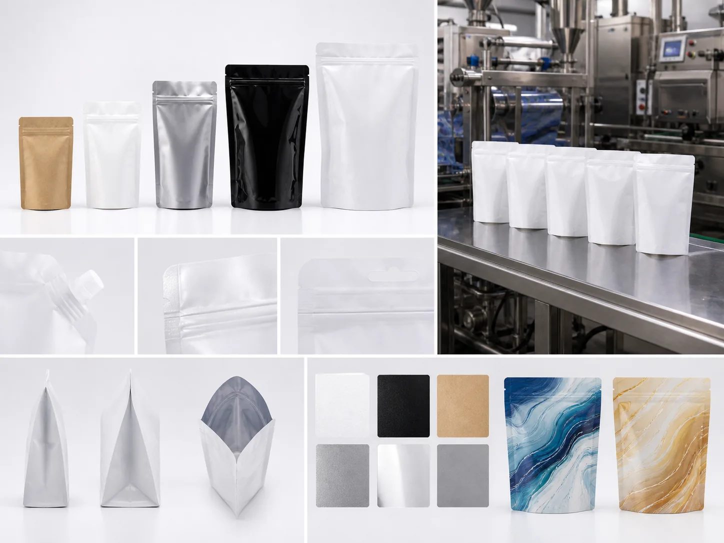 Material and customization options for custom stand-up pouches