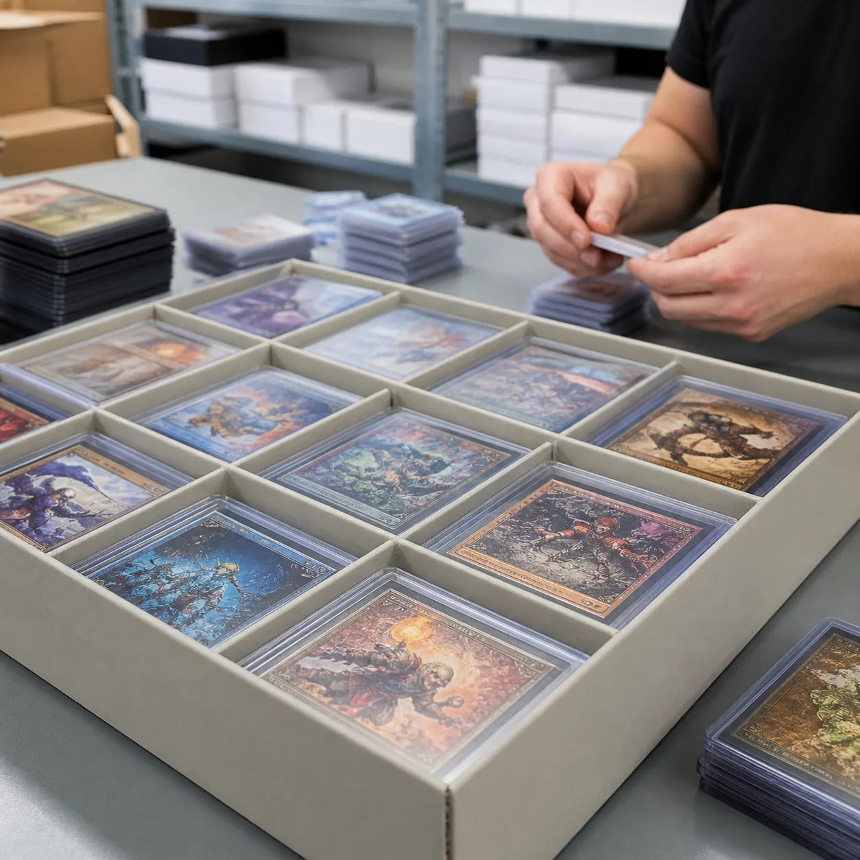 Промышленное применение индивидуальных рукавов для карт TCG