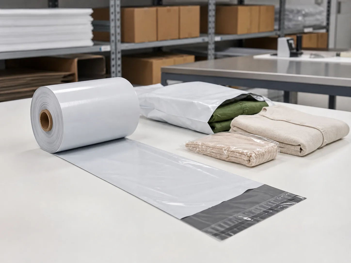 Pre-Opened Mailer Bags on a Roll used for apparel soft goods subscription packs and suitable ecommerce shipments
