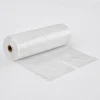Close-up detail of recycled pe pre-opened bags on a roll