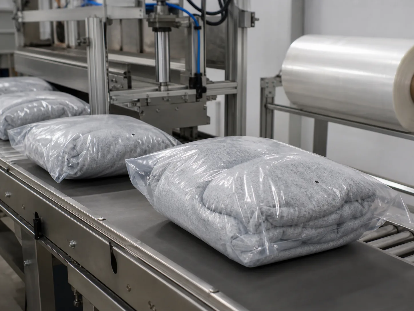 Vented Pre-Opened Bags on a Roll in an industrial packaging application